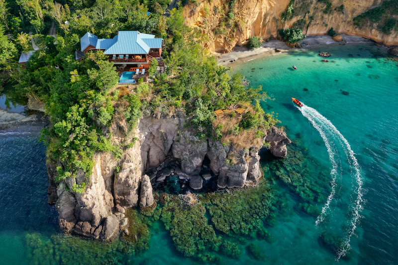 Secret Bay Aerial with Secret Beach